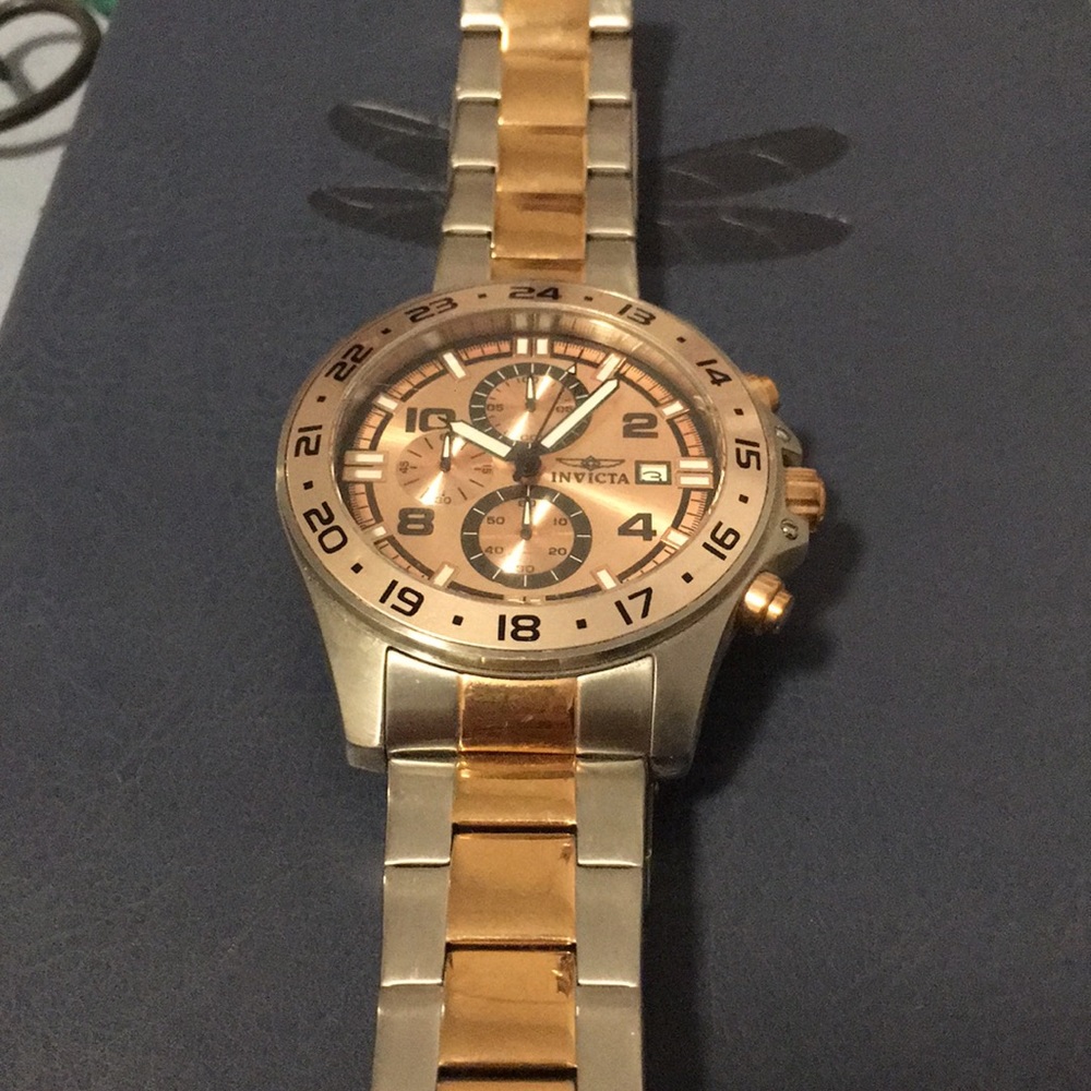 Mens Invicta ,Rose Gold and Silver, Pro Diver
